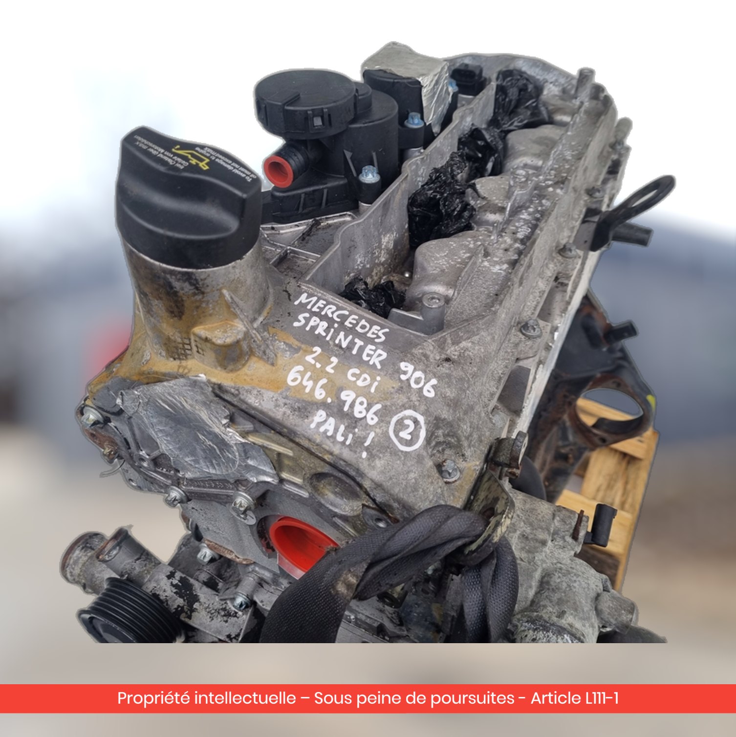 Moteur Mercedes Sprinter 906 W906 CDI 646986 — occasion — vue 3