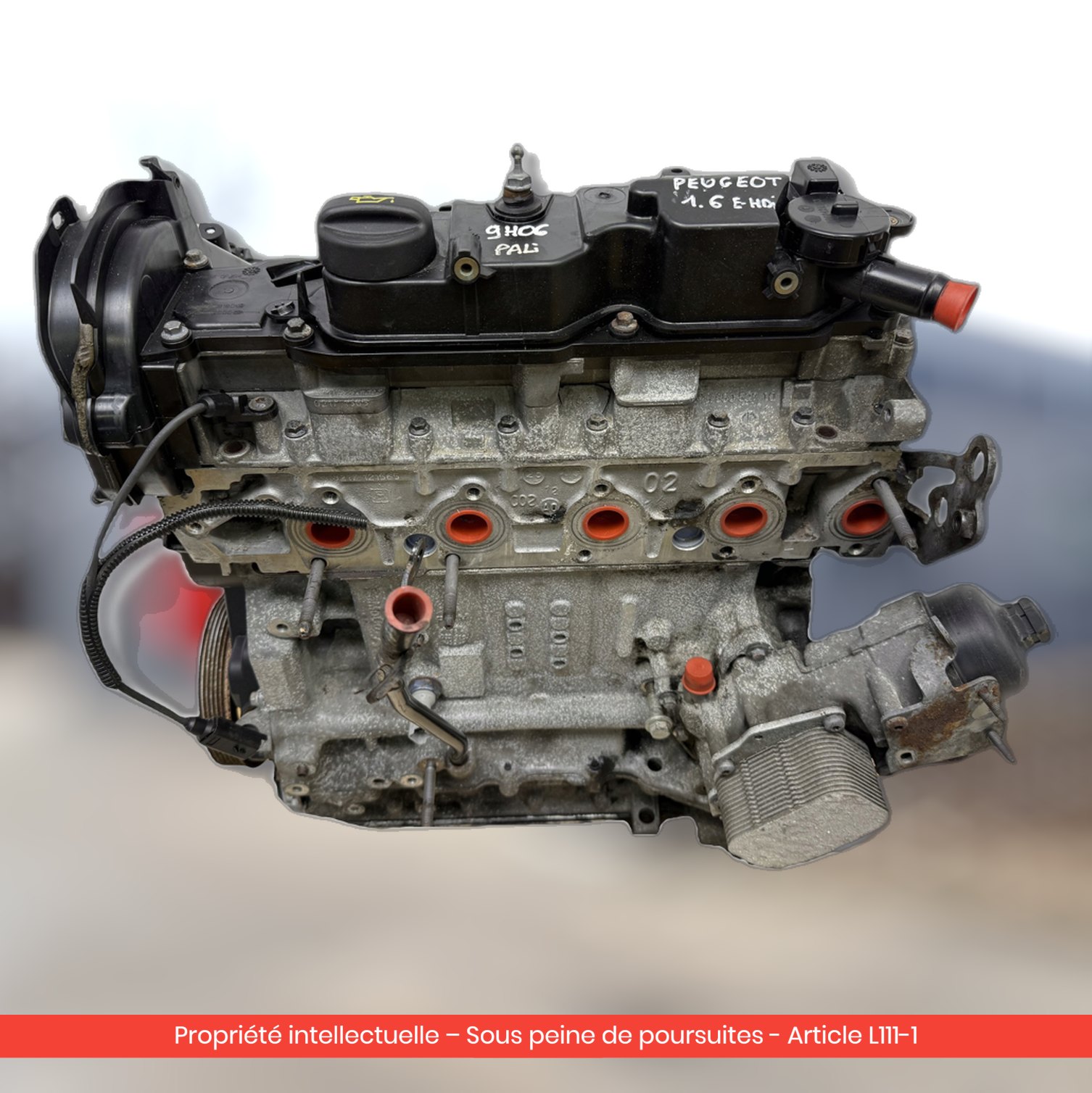 Moteur Peugeot 207 208 308 508 3008 5008 / Citroën C4 II C5 III DS3 DS4 DS5 9HR 9H06 — occasion — vue 3