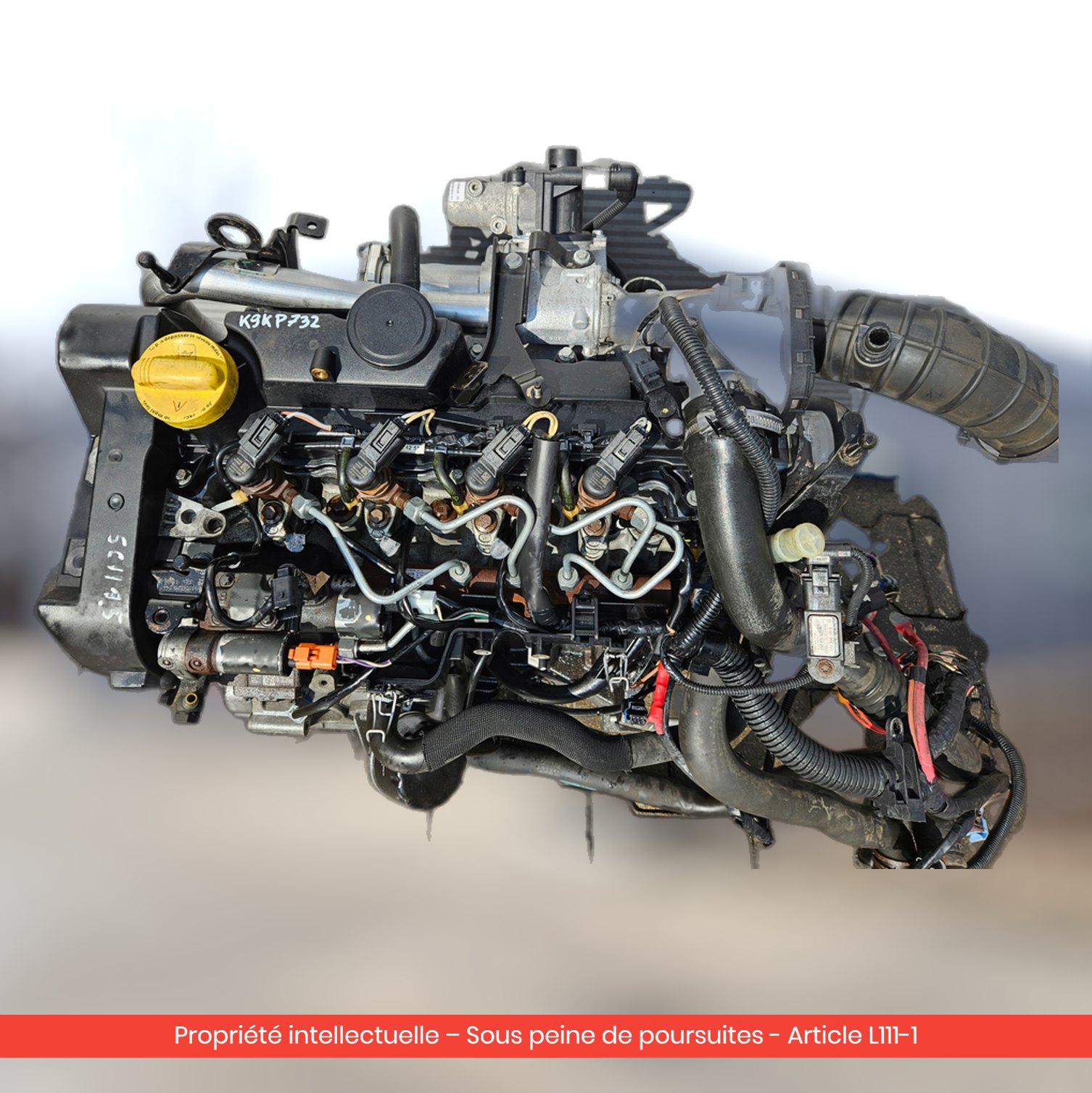 Moteur Renault Scenic II / Megane II K9KP732 — occasion — vue 2