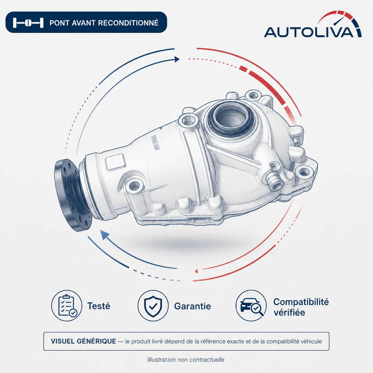 Différentiel avant 24257463 reconditionné – Opel